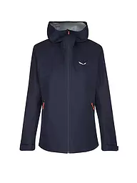 SALEWA | Chaqueta de senderismo para mujer Puez (Aqua 3) PTX con capucha | Azul oscuro