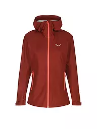 SALEWA | Chaqueta de senderismo para mujer Puez Aqua Powertex con capucha | Rojo oscuro