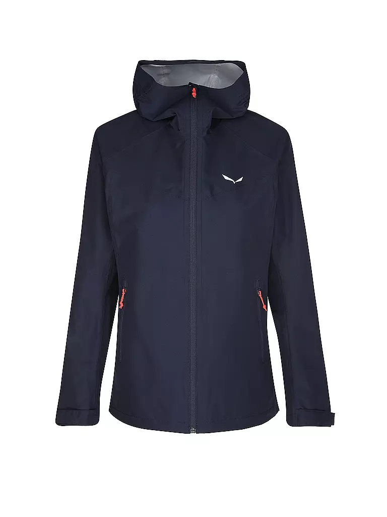 SALEWA | Chaqueta de senderismo para mujer Puez Aqua Powertex con capucha | Azul oscuro