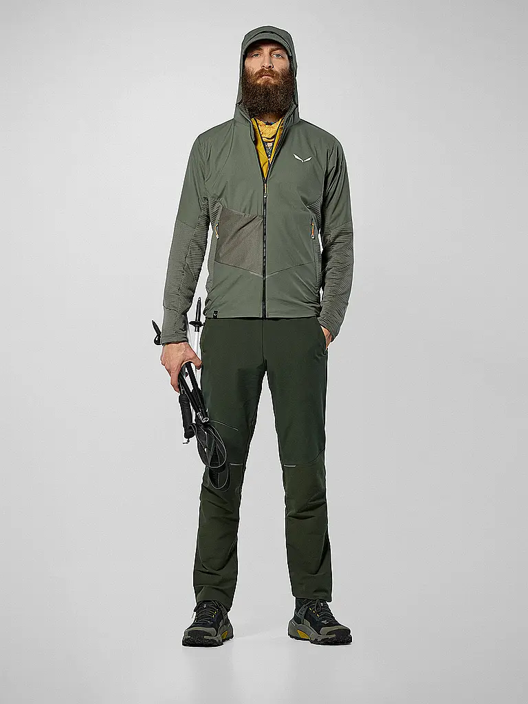 SALEWA | Chaqueta polar con capucha para hombre Pedroc PL Wind | Oliva