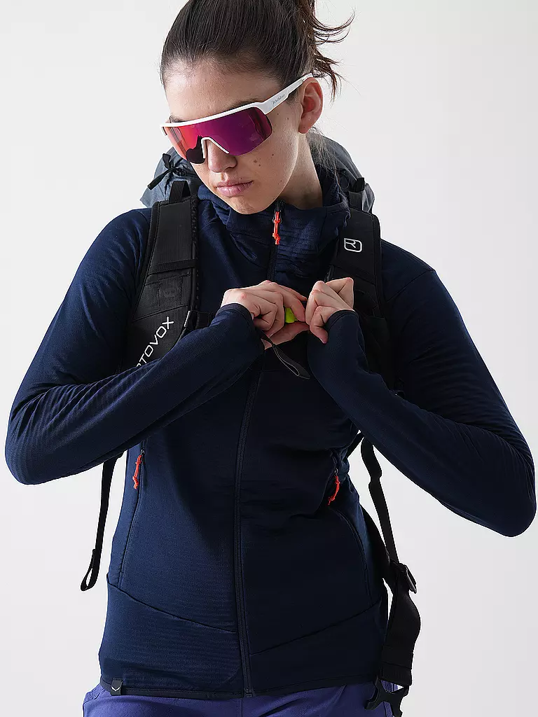 SALEWA | Chaqueta polar de mujer Puez Altavia Polarlite con capucha | Azul oscuro