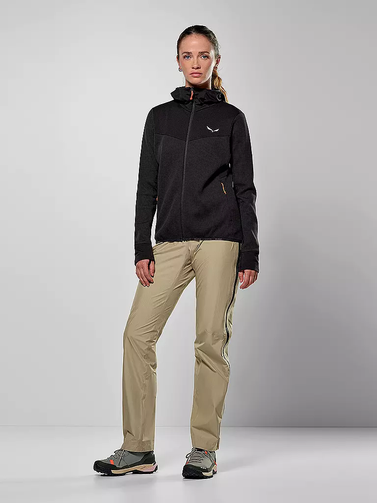 SALEWA | Chaqueta polar de mujer Puez Waffle con capucha | Negro