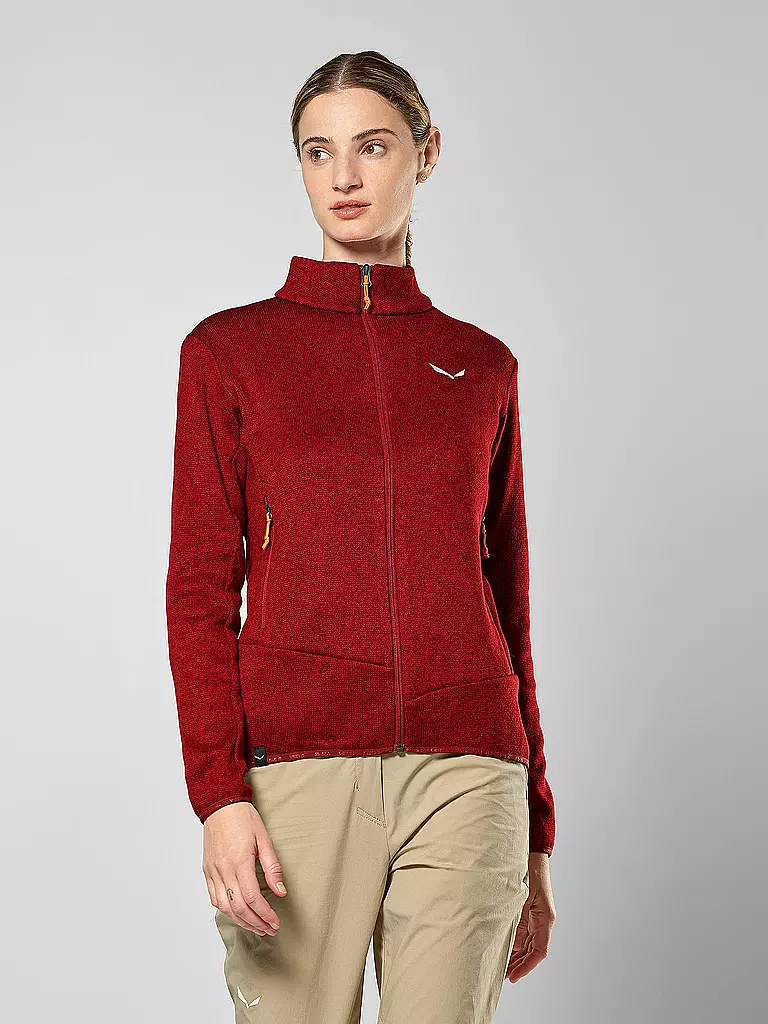 SALEWA | Damen Fleecejacke Puez Rocca PL | Rojo oscuro