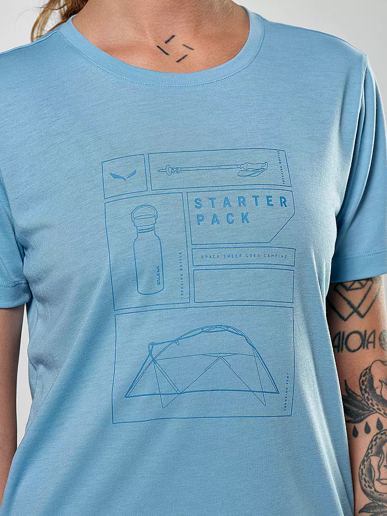 SALEWA | Damen Funktonsshirt Eagle Pack Dry'Ton | Azul claro