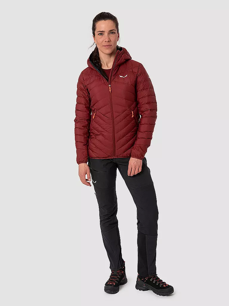 SALEWA | Isojacke Brenta RDS Down Hoodie para mujer | Rojo oscuro