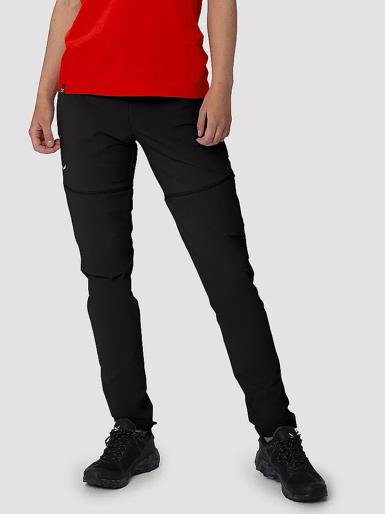 SALEWA | Pantalón de senderismo para mujer Pedroc 2 Durastretch 2 en 1 ZipOff | Negro
