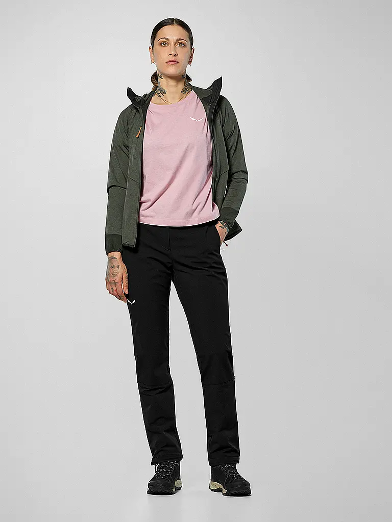 SALEWA | Pantalón de senderismo para mujer Puez Dolomitic 2 Durastretch Regular | Negro
