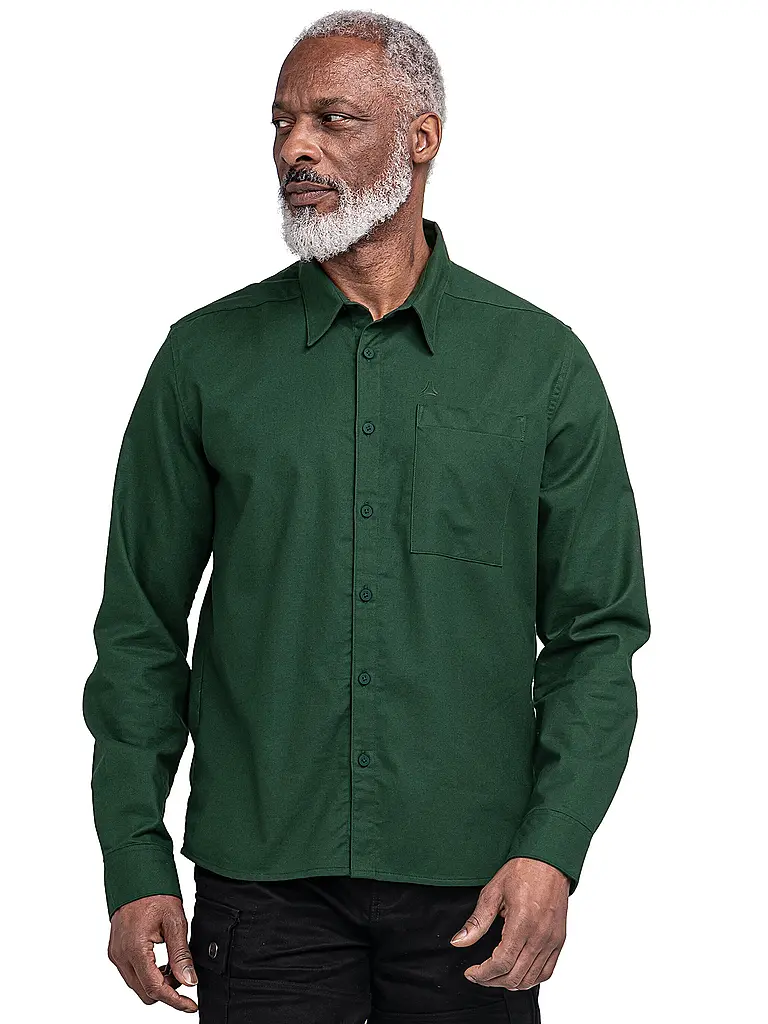 SCHÖFFEL | Camisa de hombre Style Kleion | Verde oscuro