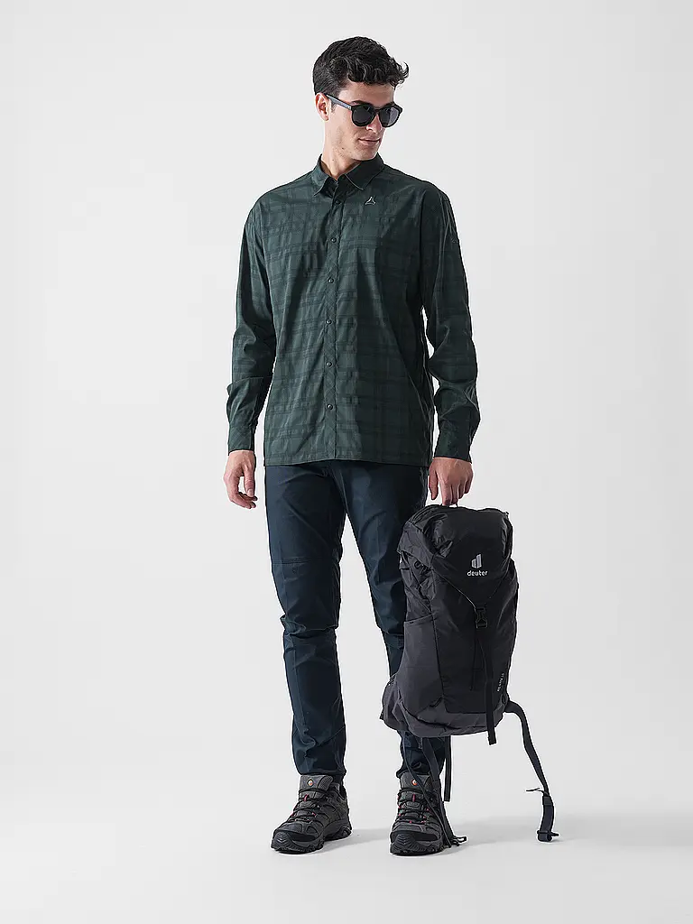 SCHÖFFEL | Camisa de hombre Yekuro | Verde oscuro
