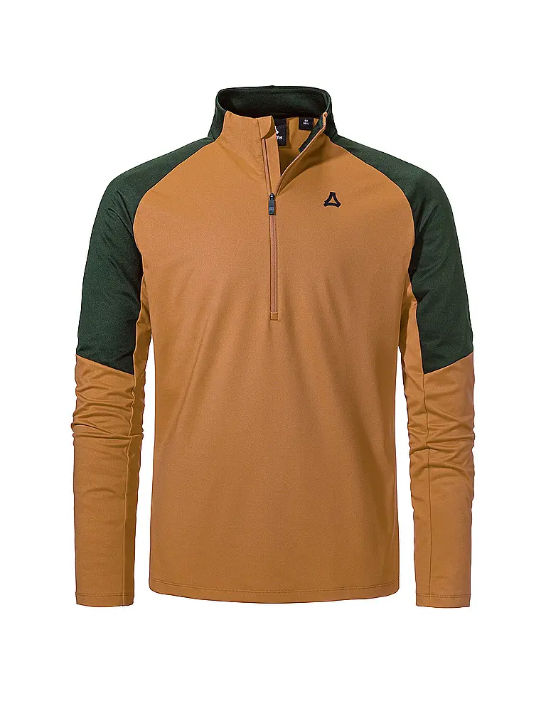 SCHÖFFEL | Camiseta interior con cremallera para hombre Estilo Safoon | Mostaza