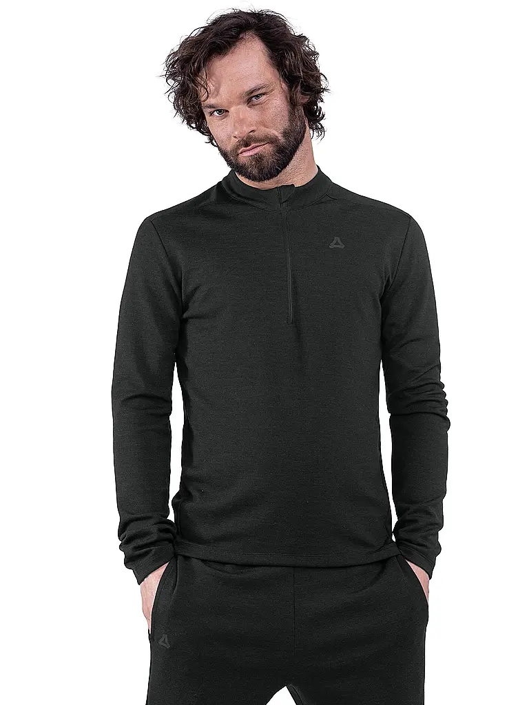SCHÖFFEL | Camiseta interior con cremallera para hombre Style Canyfer | Negro