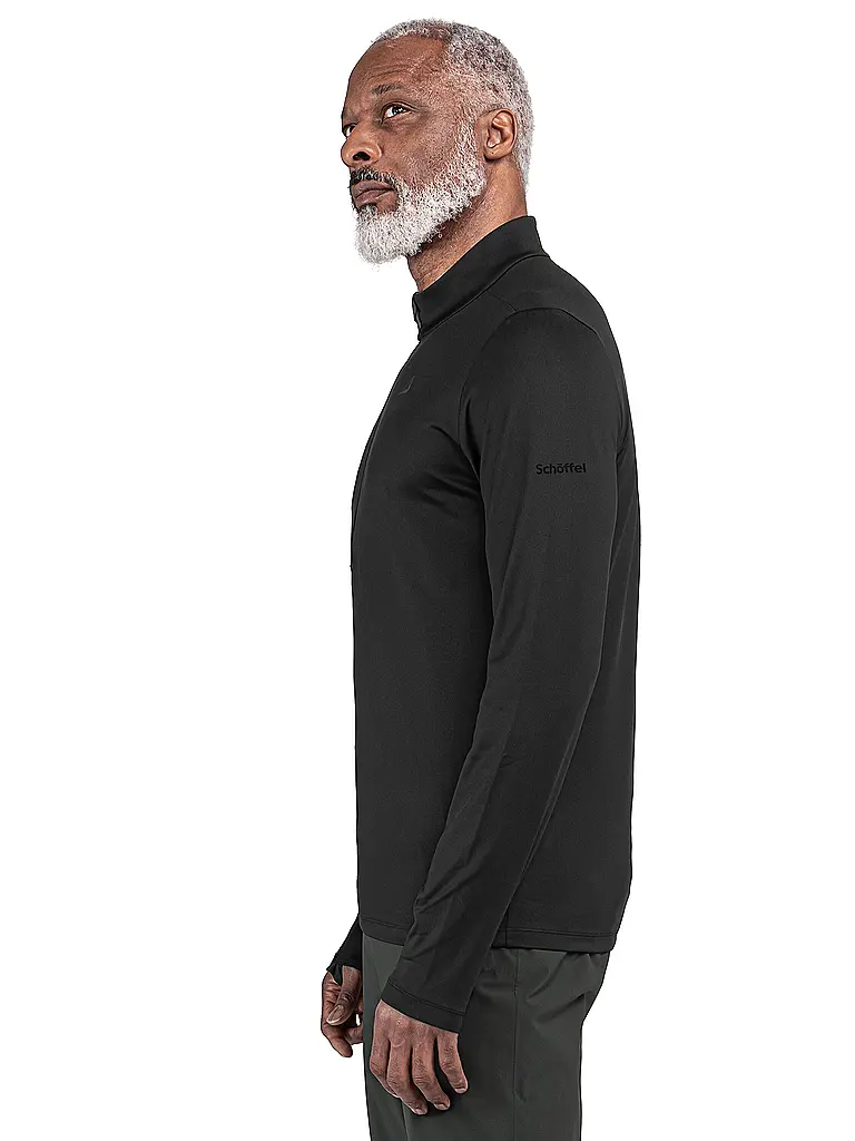 SCHÖFFEL | Camiseta interior con cremallera para hombre Style Pine | Negro
