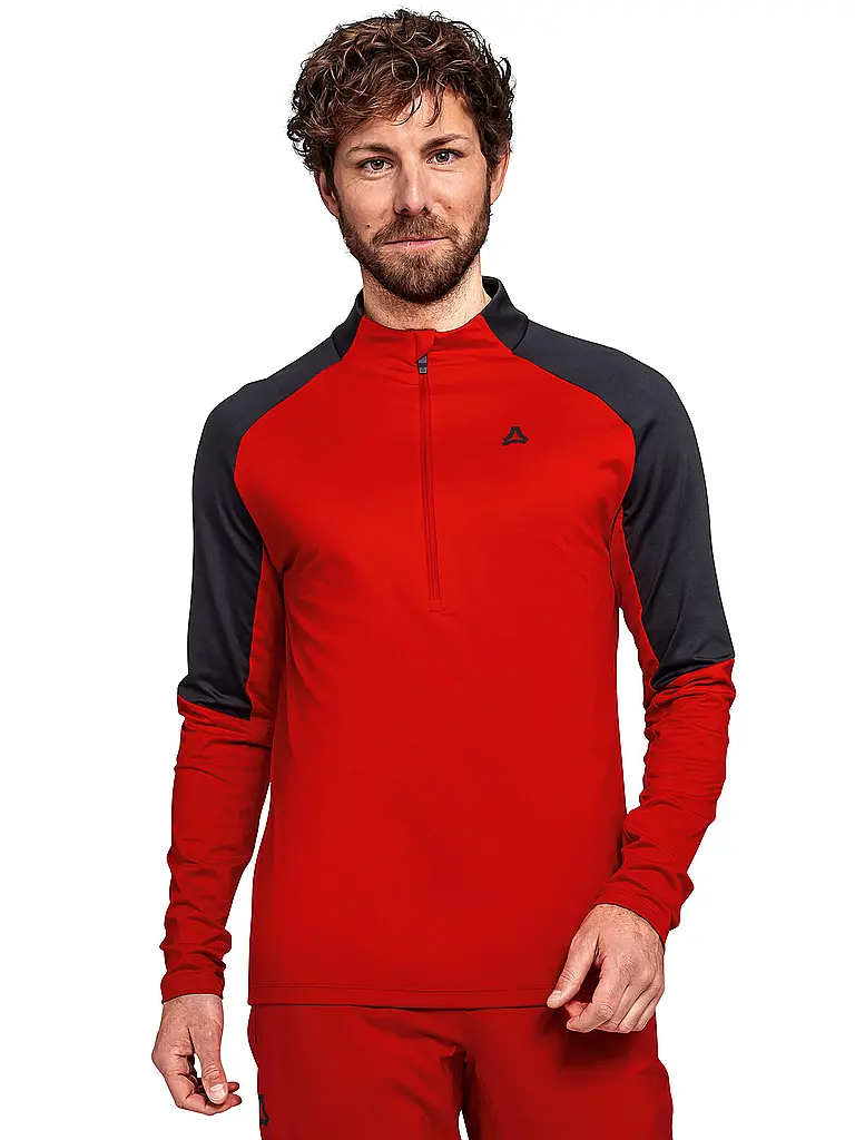 SCHÖFFEL | Camiseta interior con cremallera para hombre Style Safoon | Rojo