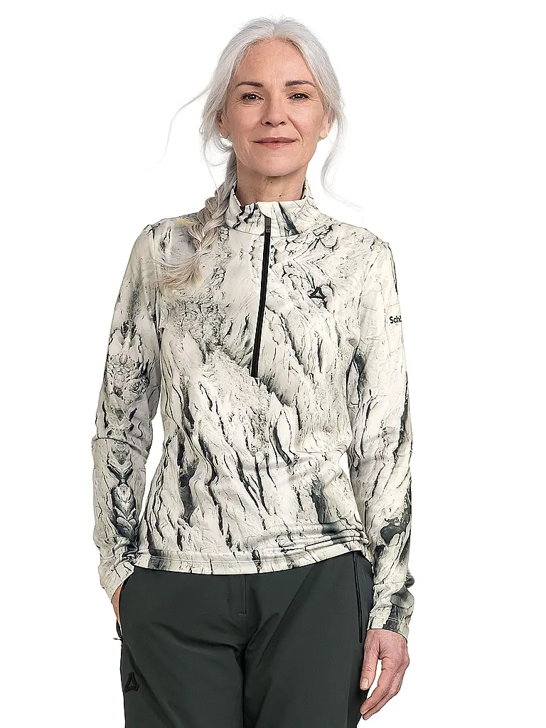 SCHÖFFEL | Camiseta interior con cremallera para mujer Schöffel x Tom Hegen | Blanco