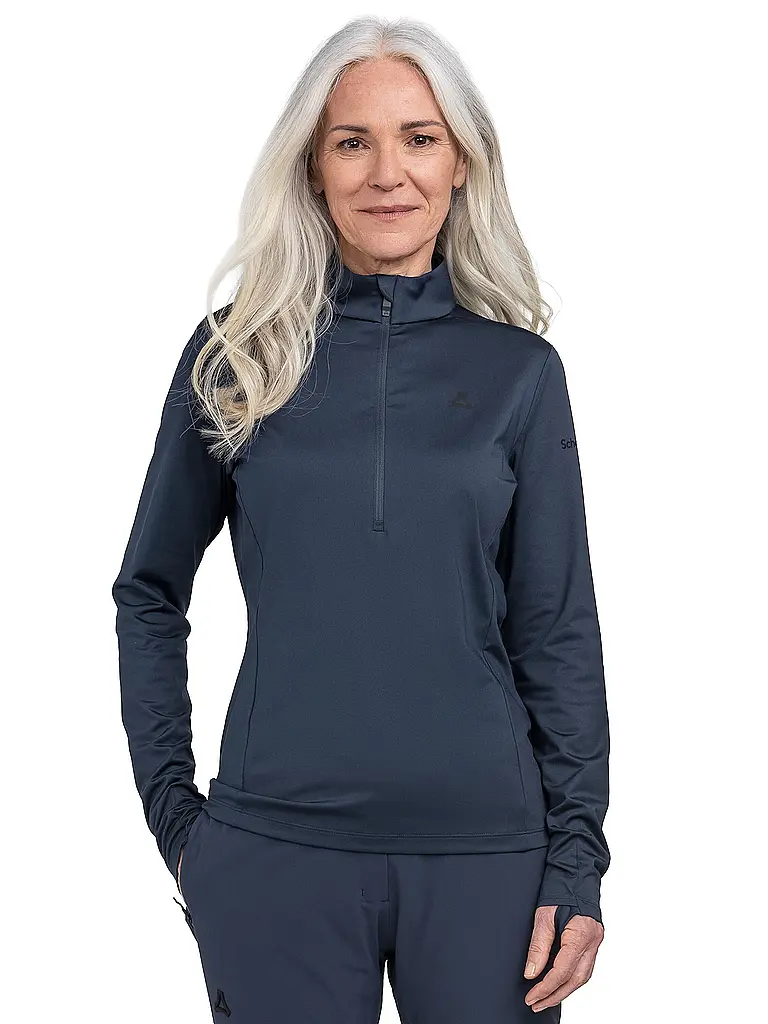 SCHÖFFEL | Camiseta interior con cremallera para mujer Style Pine | Azul oscuro