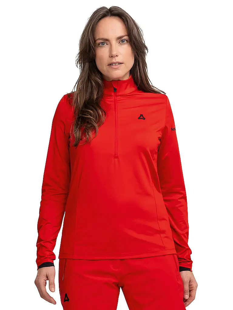 SCHÖFFEL | Camiseta interior con cremallera para mujer Style Pine | Rojo