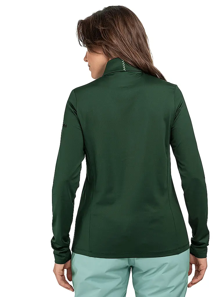 SCHÖFFEL | Camiseta interior con cremallera para mujer Style Pine | Verde oscuro
