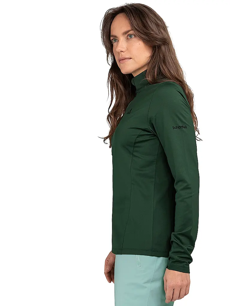 SCHÖFFEL | Camiseta interior con cremallera para mujer Style Pine | Verde oscuro