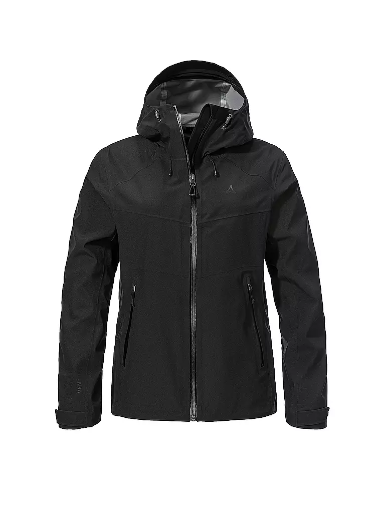 SCHÖFFEL | Chaqueta de senderismo para mujer Cascata 3L con capucha | Negro