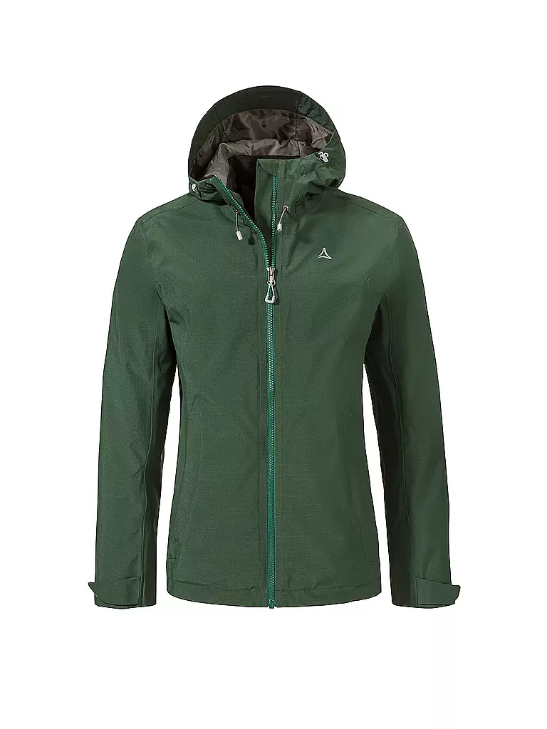 SCHÖFFEL | Chaqueta de senderismo para mujer Yew 2L ZipIn Hoodie | Verde oscuro