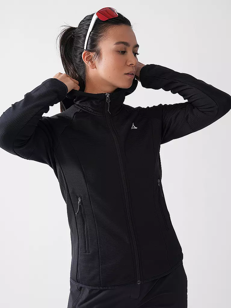 SCHÖFFEL | Damen Fleecejacke Cascata Hoodie | Negro