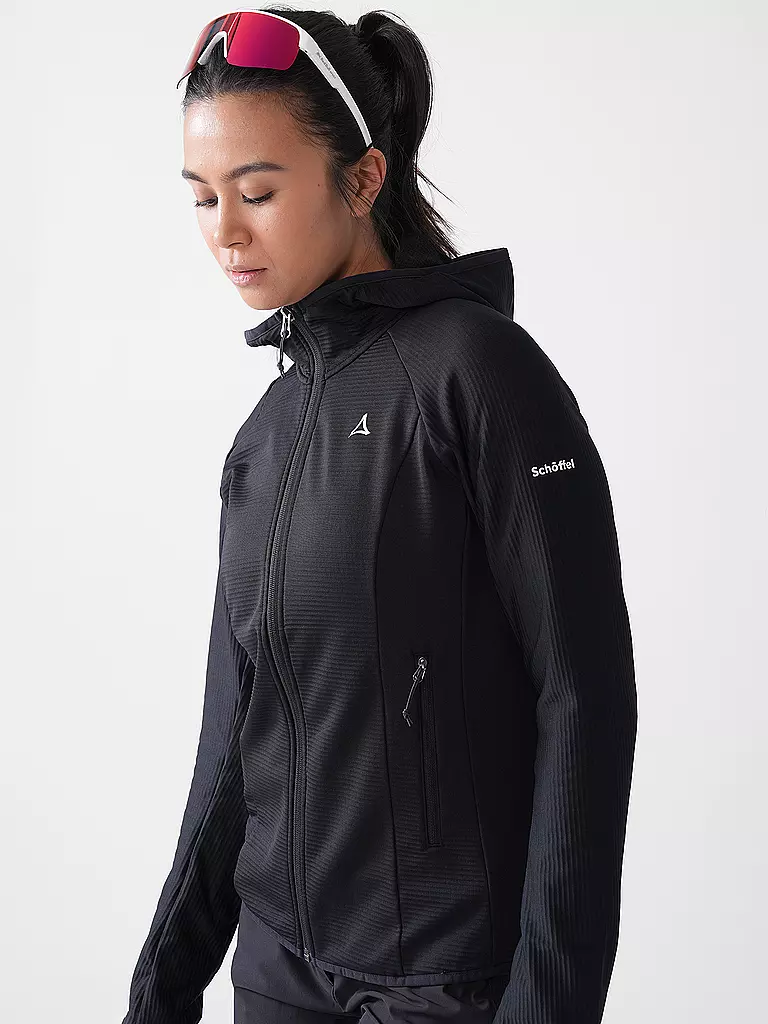 SCHÖFFEL | Damen Fleecejacke Cascata Hoodie | Negro