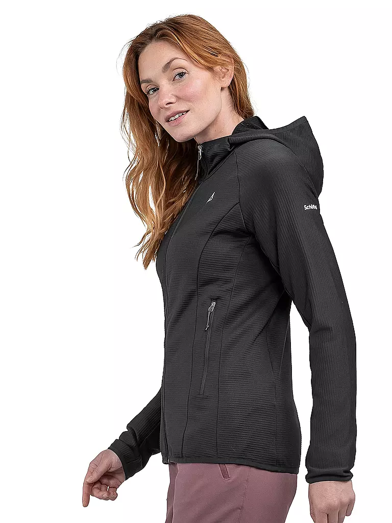 SCHÖFFEL | Damen Fleecejacke Cascata Hoodie | Negro