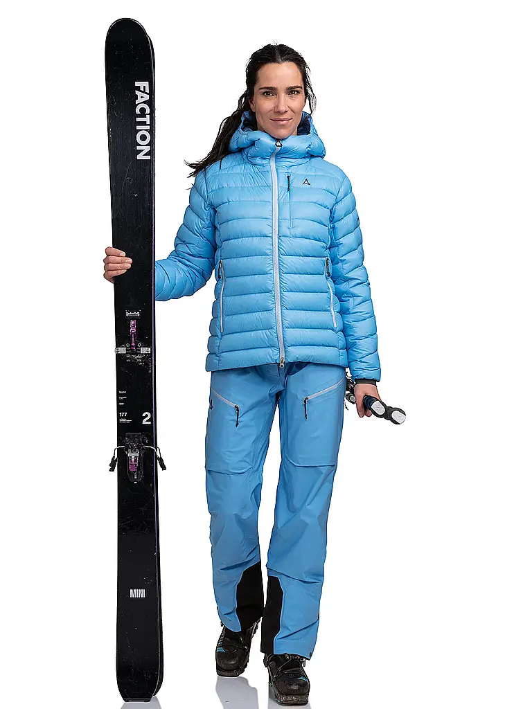 SCHÖFFEL | Isojacke Silvretta Down Hoodie para mujer | Azul claro