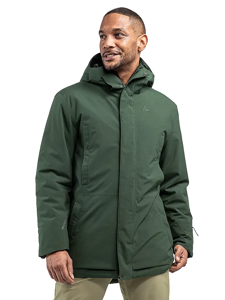 SCHÖFFEL | Parka de invierno para hombre Crivat 2L con capucha y aislamiento | Verde oscuro