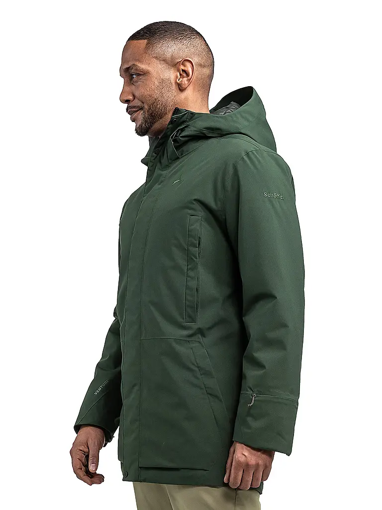 SCHÖFFEL | Parka de invierno para hombre Crivat 2L con capucha y aislamiento | Verde oscuro