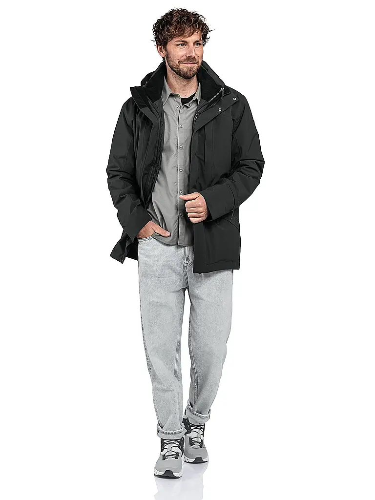 SCHÖFFEL | Parka de invierno para hombre Style Borkol 3in1 Hoodie | Negro