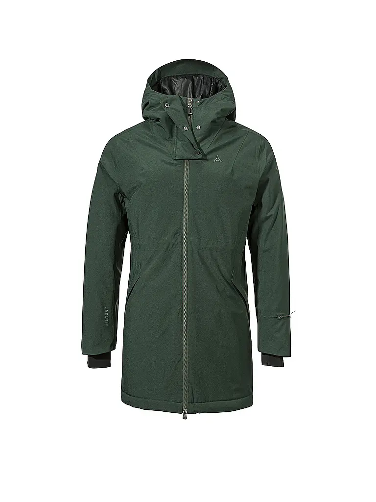 SCHÖFFEL | Parka de invierno para mujer Crivat 2L con capucha | Verde oscuro