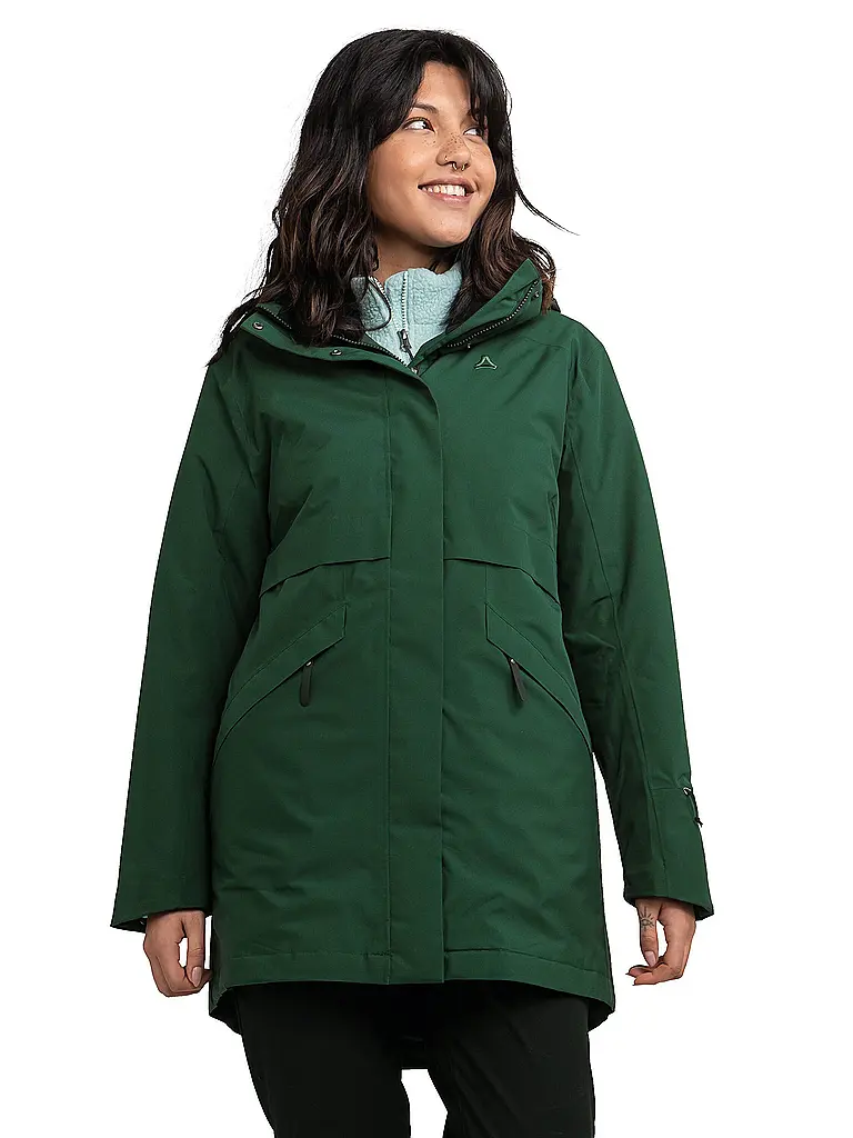 SCHÖFFEL | Parka de invierno para mujer Malkay con capucha | Verde oscuro