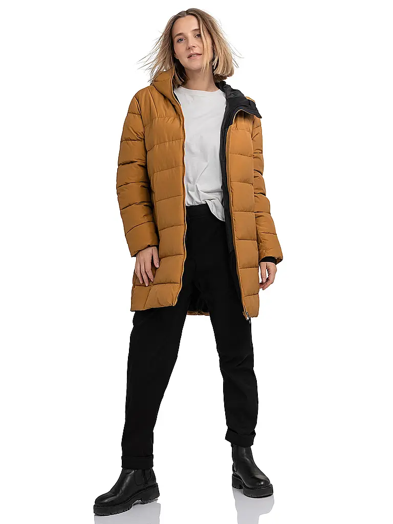 SCHÖFFEL | Parka de invierno para mujer Style Boslix con capucha | Mostaza