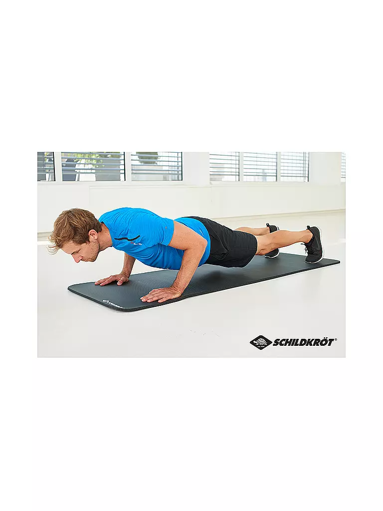 SCHILDKRÖT | Esterilla de fitness de 10 mm, gris, con correa de transporte | 