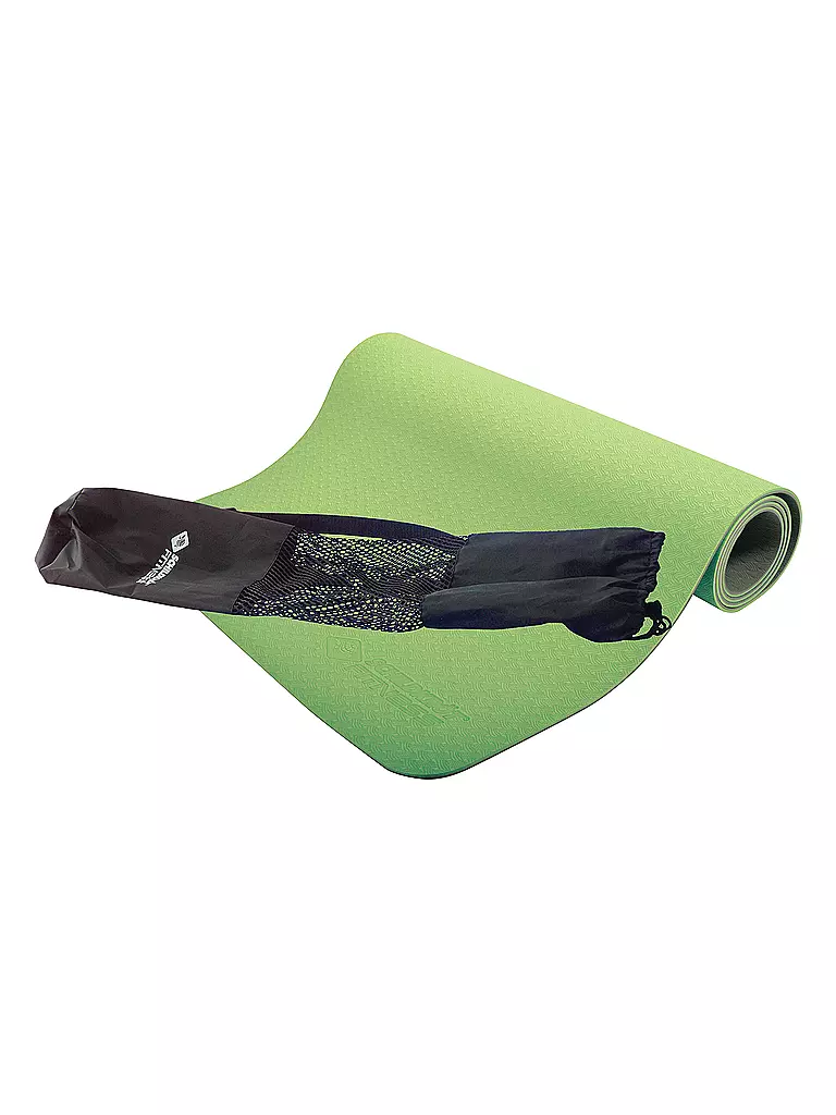 SCHILDKRÖT | Esterilla de yoga bicolor, lima-antracita, 4 mm, sin PVC, en bolsa de transporte |