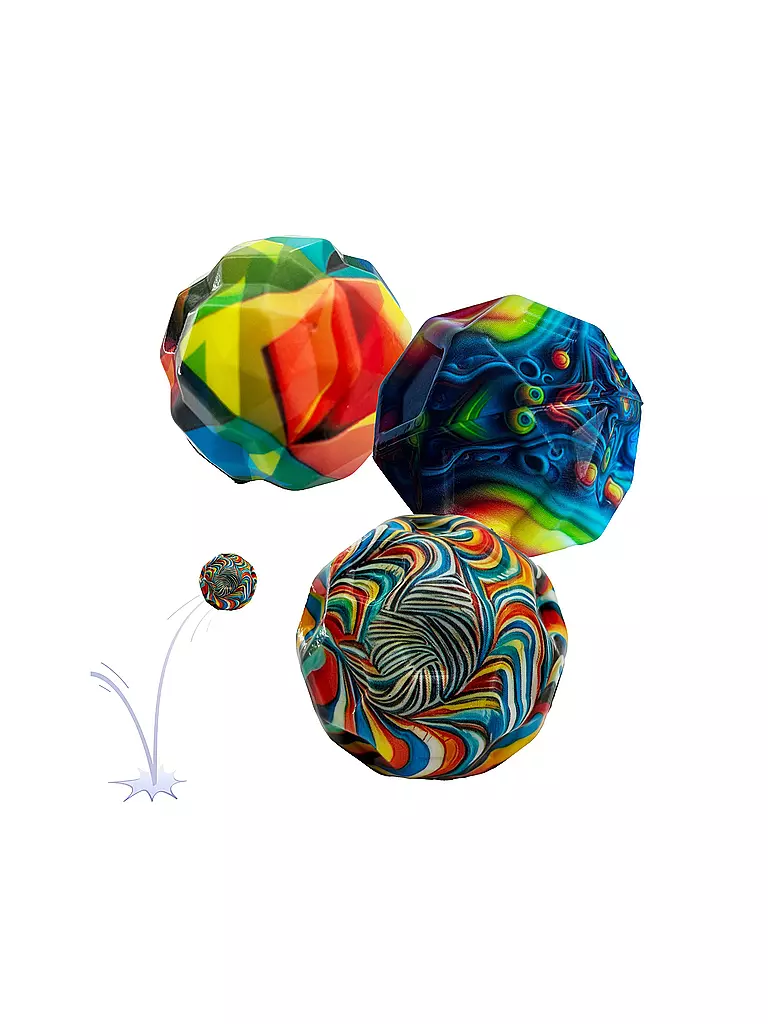 SCHILDKRÖT | Set de 3 pelotas de gran rebote | Multicolor