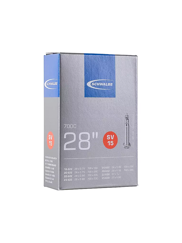 SCHWALBE | Cámara de bicicleta nº 15 SV40 (28"/700C) | Negro