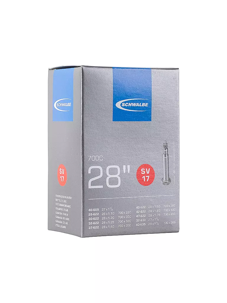 SCHWALBE | Cámara de bicicleta nº 17 SV40 (28"/700C) | Negro