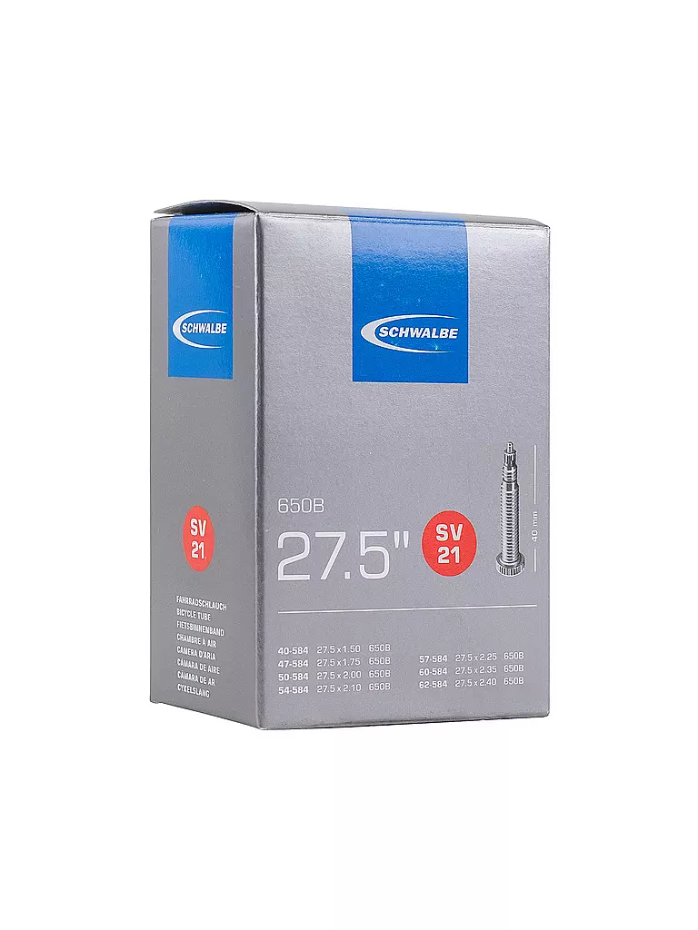 SCHWALBE | Cámara de bicicleta nº 21 SV40 (27,5") | Negro