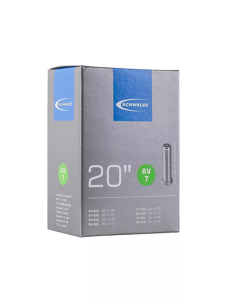 SCHWALBE | Cámara de bicicleta n.º 9 AV40 (20") | Negro