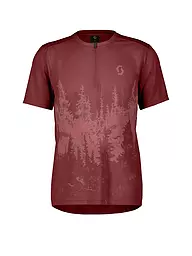 SCOTT | Maillot de ciclismo para hombre Trail Flow Zip SS | Rojo oscuro