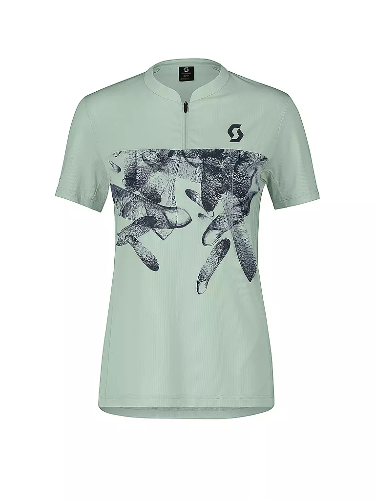 SCOTT | Maillot de ciclismo para mujer Trail Flow Zip SS | Verde claro