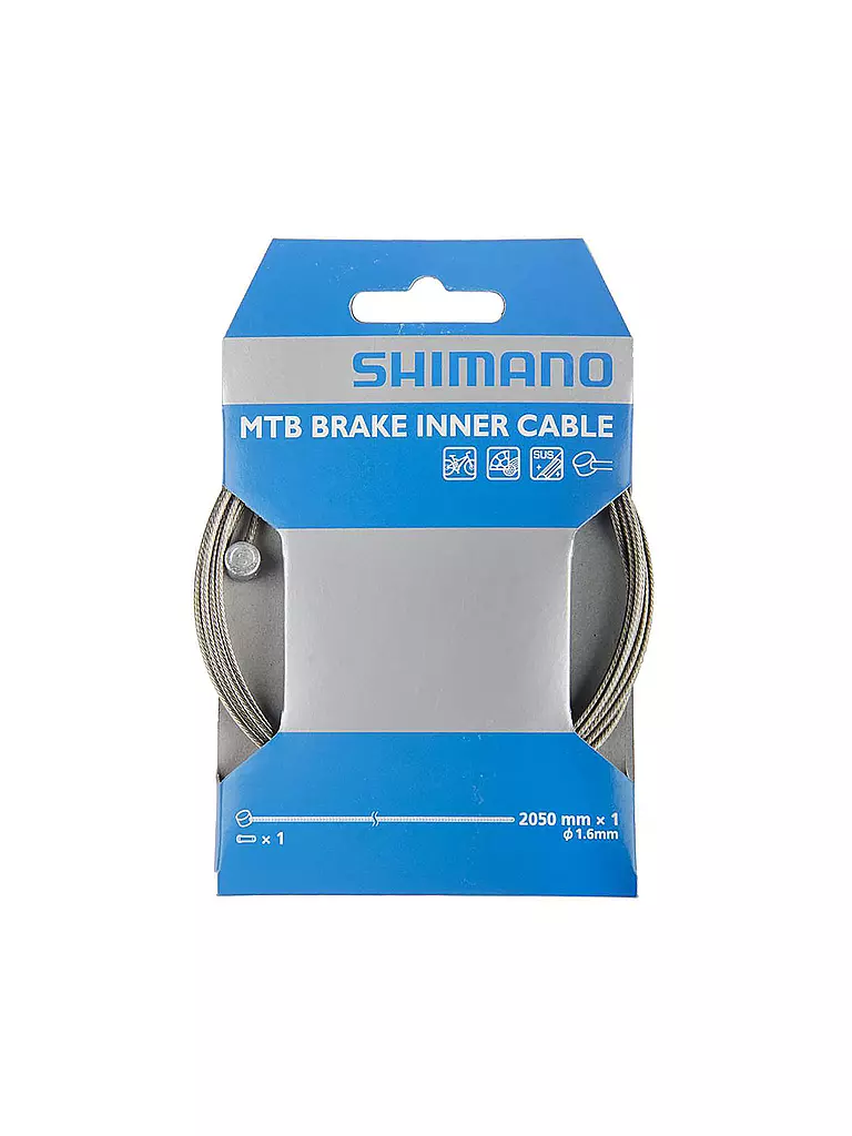 SHIMANO SB | Cable de freno MTB 1,6 mm x 2050 mm | Plata