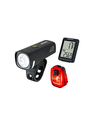 SIGMA | Set de bicicleta Ride Safe To School Bundle AURA 40, HIRO 10, BC 5.0 WR