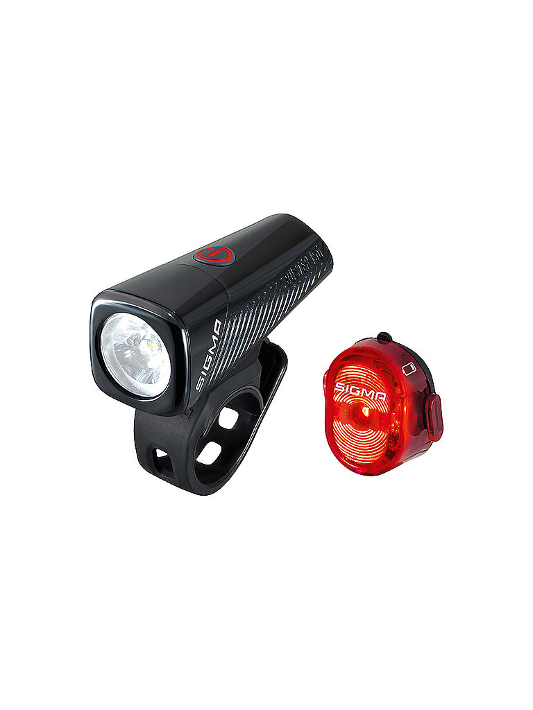 Juego de luces de batería para bicicleta Buster 150 con luz trasera Nugget II Flash negro