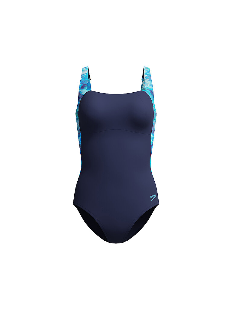Bañador de mujer con estampado Lustre azul oscuro 44