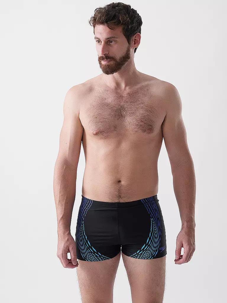 SPEEDO | Bañador tipo bóxer para hombre con estampado de doble logotipo | Negro