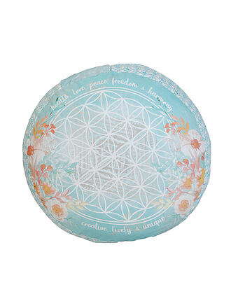 SPIRIT OF OM | Cojín de meditación redondo jade/naranja