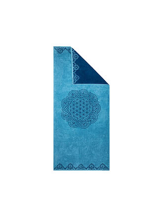 SPIRIT OF OM | Liegetuch Happy Flower of Life esmeralda/azul océano